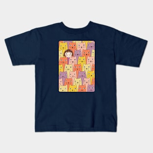 A Girl and Her Cats Kids T-Shirt